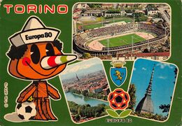 01843 "TORINO - CAMPIONATO DI CALCIO EUROPA '80" STADIO, MOLE, FIUME PO. CART NON SPED - Stadi & Strutture Sportive