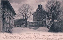 Pampigny VD, Le Temple (3.8.1905) Petit Pli D'angle - Pampigny