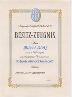 Deutschland Germany - BFV Bayerischer Fussball Verband - Diploma - Possession Certificate - Munchen 1971 - Gold Medal - Autógrafos
