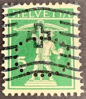 SUISSE 5 CTS TELL VERT: PERFIN - Gezähnt (perforiert)