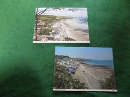 VINTAGE UK WALES: PEMBROKESHIRE Amroth X2 Beach Panoramas Colour Eye - Pembrokeshire