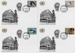 United Nations - 2020 - Vienna - Endangered Species - UN Post At Sberatel Fair - Stamped Postcards Set With Postmark - Briefe U. Dokumente