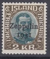 Iceland Island Ijsland 1931 Airmail Zeppelin Mi#149 Mint Hinged - Ongebruikt