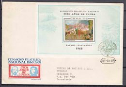 Cuba 1968 Mi#Block A 31 FDC, First Day Of Issue Postmark, Trav. To Yugoslavia, Che Label, Prohibited On West These Days - Cartas & Documentos