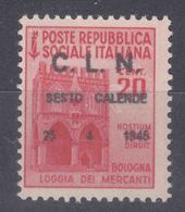 Italy Social Republic 1945 C.L.N. Sesto Calende Sassone#P3 Mint Never Hinged, Expert Mark Alberto Diena - National Liberation Committee (CLN)