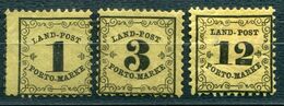 F0494 - ALTDEUTSCHLAND-BADEN - Landpost 1-3 - 1+2 Ohne Gummi, 3 Mit Falz Aber Fenster - Neufs