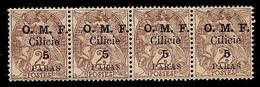 (Bande De 4) Timbre Type Blanc O.M.F. Cilicie 5 PARAS - Neufs