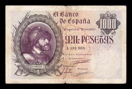 España Spain 1000 Pesetas Carlos I 1940 Pick 125 BC+/MBC F+/VF - 1000 Pesetas