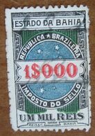 BRASILE Bahia Imposto Do Sello Revenue Fiscali Tax 1$000 R   - Usato - Dienstzegels