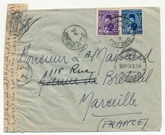 EGYPTE - Lettre 1950 Port-Said Pour Marseille - Bande Et Marques De Censure - Briefe U. Dokumente