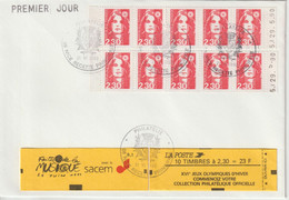 France Carnet 2614-C8 Daté Complet Sur Lettre 1990 - Other & Unclassified