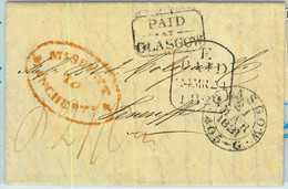 BK0667 - GB  - POSTAL HISTORY - Prephilatelic COVER From GLASGOW To SPAIN 1821 - ...-1840 Vorläufer