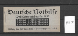 1931 MNH Germany Booklet MH 31 Postfris** - Booklets & Se-tenant