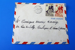 Marcophilie Devant Lettre DAHOMEY  (ex-colonie Protectorat)A.O.F. 1947 Document☛BOULOGNE Poste Aérienne - Storia Postale