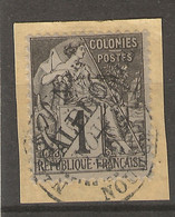 Nouvelles Calédonie_ 1881) Sur Fragment N°47 Dentelé - Cachet Nouméa - Usados