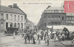 D59 - VIEUX CONDE - LA RUE GAMBETTA-Nombreuses Personnes-Baudoux Lardeau Dit Montelo-Magasins Cooperatifs Wibault & Cie - Vieux Conde