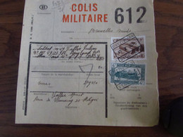 Chemin De Fer N° 301 Et 308 Sur 2 Lettres De Voiture à En-tête COLIS MILITAIRE Oblitérées Liège-guillemins Et Dottignies - Andere & Zonder Classificatie