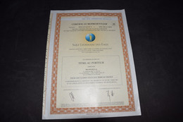 Suez Lyonnaise Des Eaux Certificat Représentatif 10 Titres 180 Frs Sicovam Nanterre France - Wasser