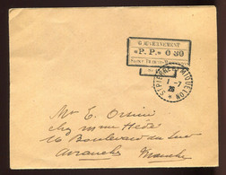 St Pierre Et Miquelon  Lettre Du 1-7-26 -    Gouvernement "P.P." 0.30 - Lettres & Documents