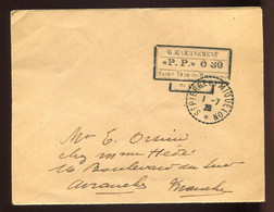 St Pierre Et Miquelon  Lettre Du 1-7-26 -    Gouvernement "P.P." 0.30 - Brieven En Documenten