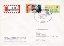Eingedruckter R-Zettel,  5090 Leverkusen 1 ,  Nr. 585 Ub " Ad", - R- & V- Labels