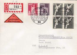 Eingedruckter R-Zettel,  5300 Bonn 1 ,  Nr. 722 Ub "da ", Industrie Und Technik,  FDC - R- Und V-Zettel