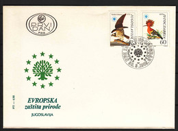 Yugoslavia 1985 European Nature Protection, Birds, FDC - Lettres & Documents