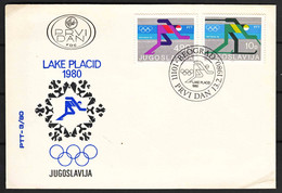 Yugoslavia 1980 Winter Olympic Games Lake Placid, FDC - Brieven En Documenten