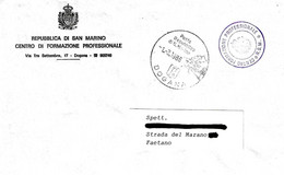 SAN MARINO - 1988 Lettera In FRANCHIGIA Con Timbro Del Centro Di Formazione Professionale - 1940 - Lettres & Documents