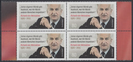 !a! GERMANY 2020 Mi. 3539 MNH BLOCK W/ Right & Left Margins - Richard Von Weizsäcker, Federal President - Unused Stamps