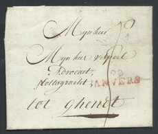 L 1798 De Vlaemshoof ??? Marque 93/ANVERS Pour Gendt - 1794-1814 (Französische Besatzung)