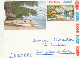 Polynésie - Yvert  PA 9 Sur Partie Lettre Entête Perle Des Mers Du Sud Papeete 29/12/1967 Pour Andorre - Lettres & Documents