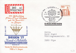 Eingedruckter R-Zettel,  5900 Siegen 1 ,  Nr. 307 Ub "si ", Peter Paul Rubens, - R- Und V-Zettel