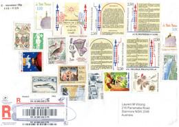 (P 10) (side) France To Australia - 2017 - Registered Letter With Many Stamps (unc-ancelled) - Other & Unclassified