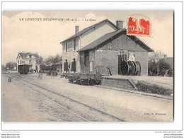 CPA 49 Le Louroux Béconnais La Gare Ligne D 'Angers Candé - Le Louroux Beconnais