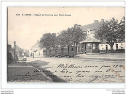 CPA 59 Raismes Le Depart Du Train Tramway Ligne D'Anzin St Amand - Raismes