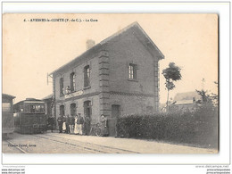 CPA 62 Avesnes Le Comte La Gare Et Le Train Tramway Ligne De Lens Frevent - Avesnes Le Comte