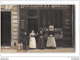 CPA Carte Photo à Situer Devanture De Bouillon Et Boeuf - Sonstige & Ohne Zuordnung