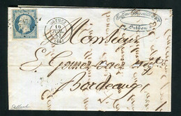 Rare Lettre D'Orthez Pour Bordeaux ( 1853 ) Avec Un N° 10 Présidence - 1852 Louis-Napoleon