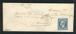 Rare Lettre De Tarbes Pour Vincennes ( 1854 ) Avec Un N° 10 Présidence - 1852 Louis-Napoleon