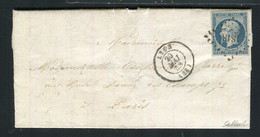 Rare Lettre De Lyon Pour Paris ( 1853 ) Avec Un N° 10 Présidence - Signé Baudot - 1852 Louis-Napoleon