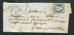 Rare Lettre De Pontvallain Par Mayet Sarthe Pour Foulletourte ( 1854 ) Avec Un N° 10 - Cursive 71 Pontvallain - 1852 Louis-Napoleon