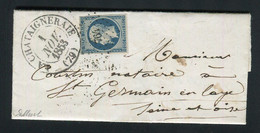 Rare Lettre De La Châtaigneraie Pour St Germain En Laye ( Vendée 1853 ) Avec Un N° 10 Présidence - 1852 Louis-Napoleon