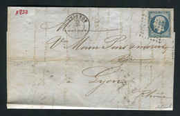 Rare Lettre D'Avignon Pour Lyon ( 1853 ) Avec Un N° 10 Présidence - 1852 Louis-Napoleon