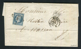 Rare Lettre D'Alger Pour Massan ( 1853 ) Avec Un N° 10 Présidence - 1852 Louis-Napoleon