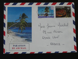 Lettre Avec Illustration Concordante Cocotier Coconut Tree Polynésie Française 1988 (170) - Covers & Documents