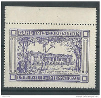 1913 - VIGNETTE "EXPOSITION INTERNATIONALE DE GAND" ** - ORCHIDEES - Erinnophilie [E]