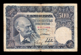 España Spain 500 Pesetas Mariano Benlliure 1951 Pick 142 Serie B BC F - 500 Pesetas