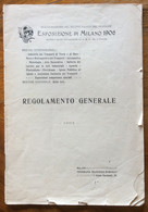 INAUGURAZIONE VALICO DEL SEMPIONE ESPOSIZIONE DI MILANO 1906 - REGOLAMENTO GENERALE + STAMPA A COLORI - To Identify