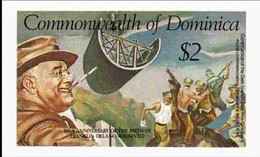 DOMINICA 1982 Dam Mural Art By William Gropper Tobacco Water Theodore Roosevelt Jr. $2 IMPERF. USA-related - Water